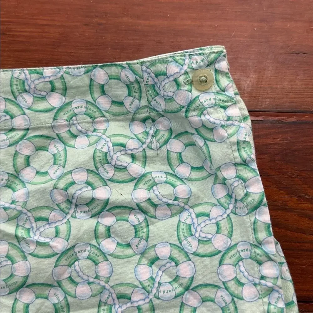 Vineyard Vines life ring nautical printed wrap around shorts skort sz 6